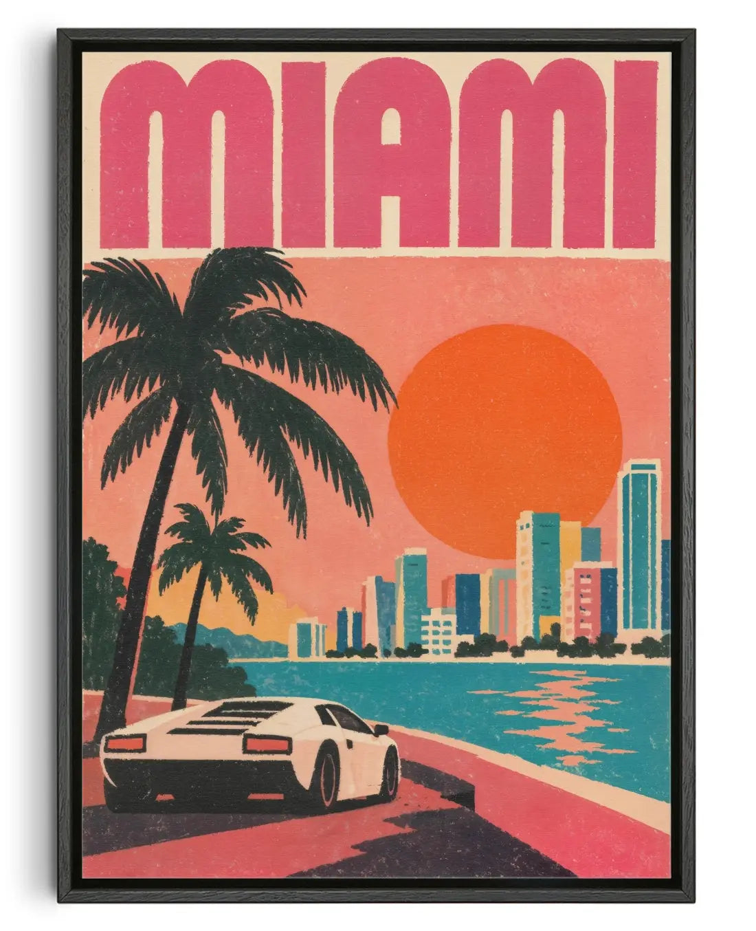 Welcome To Miami contemporary canvas print by Xela - sold by DROOL