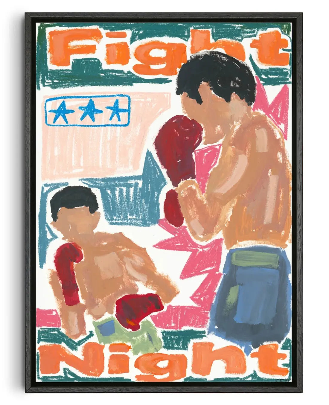 Fight Night contemporary canvas print by Caitlin Flood-Molyneux - sold by DROOL