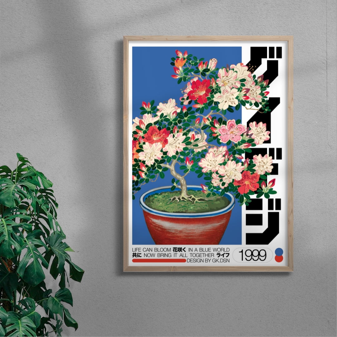 11.7x16.5" (A3) / Unframed Japanese Bloom - UNFRAMED contemporary wall art print by George Kempster - sold by DROOL