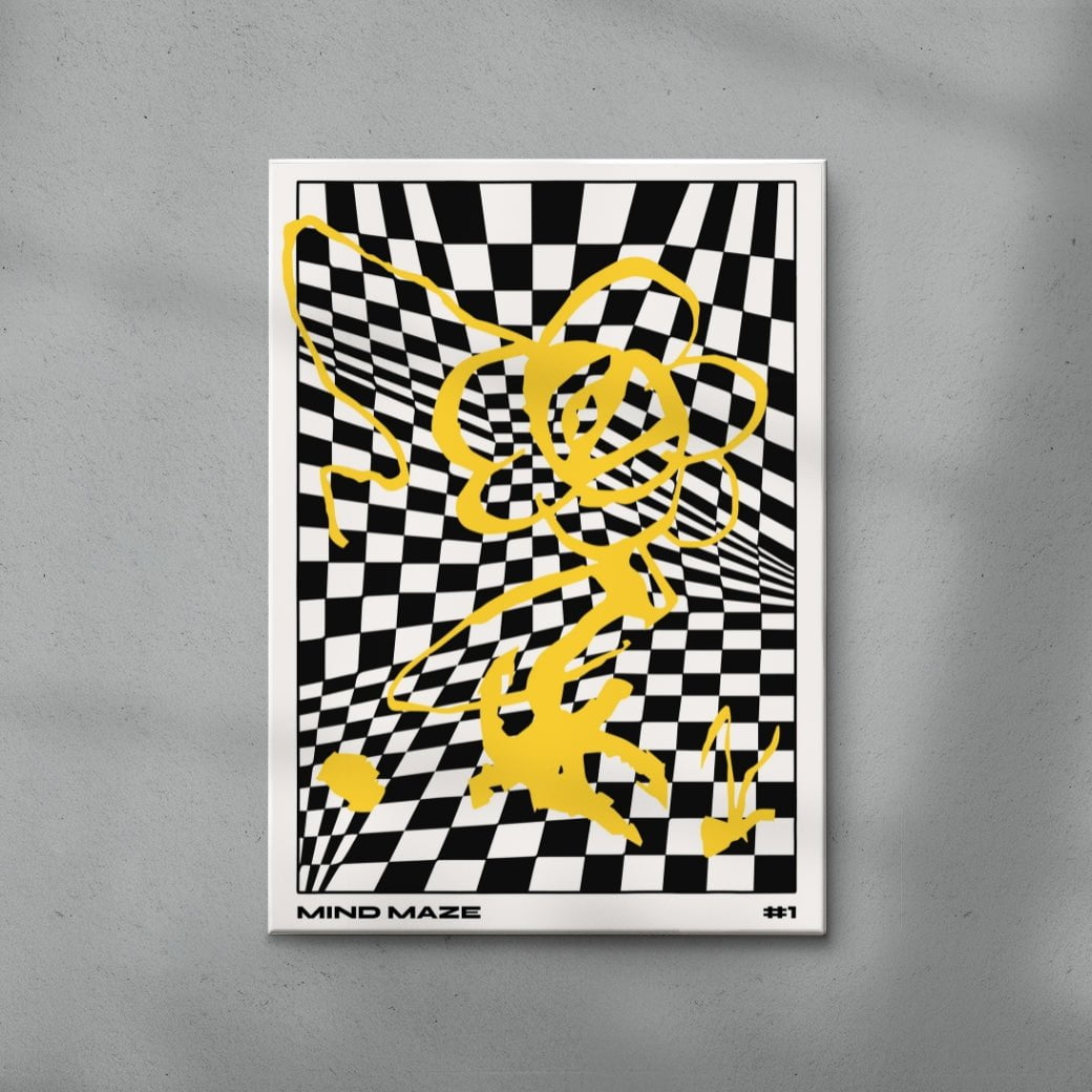 Mind Maze #1 contemporary wall art print by Lou Wang - sold by DROOL