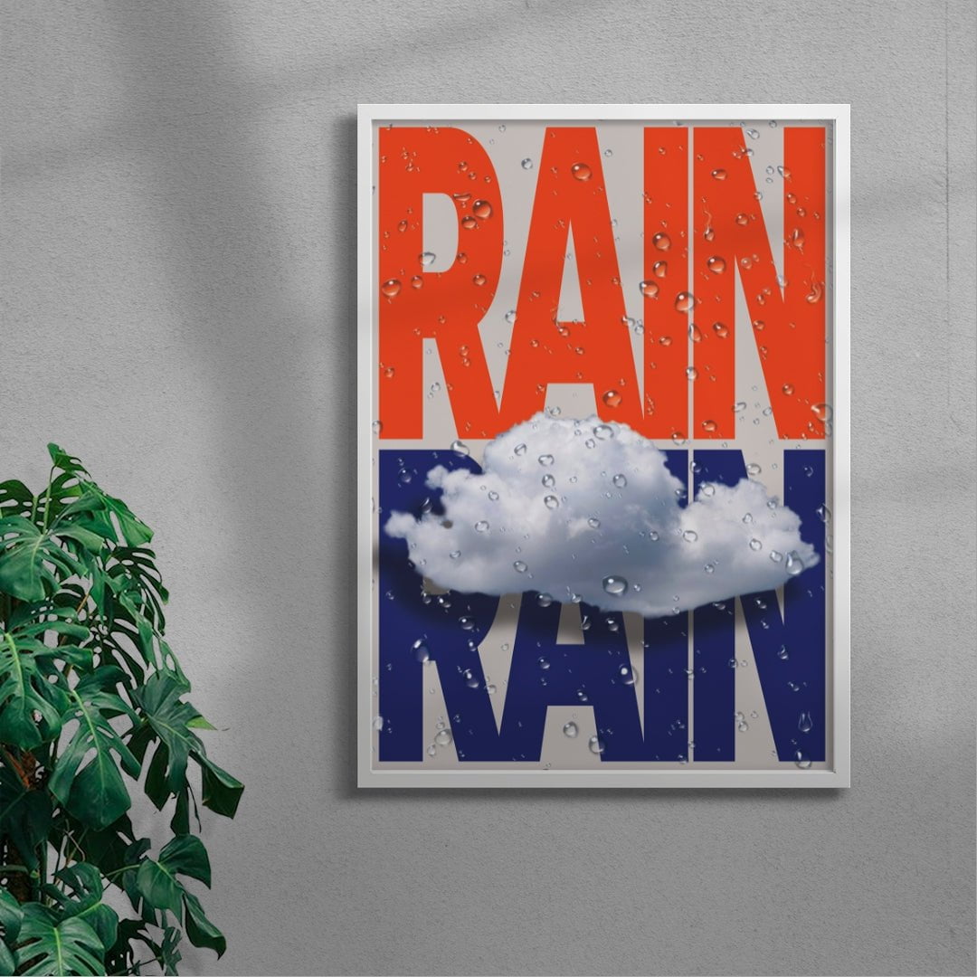 Rain contemporary wall art print by Sheyi Adebayo - sold by DROOL