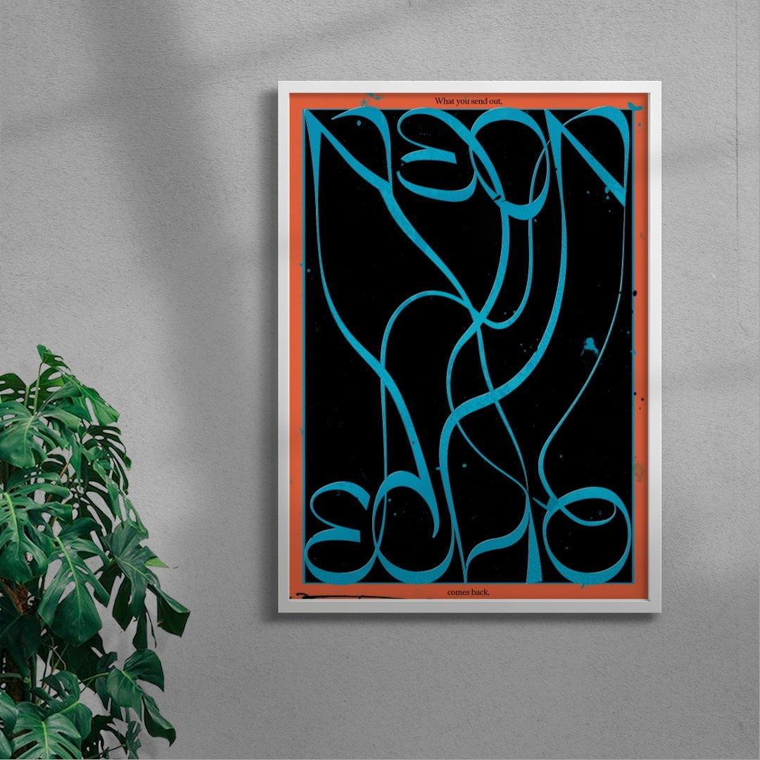 Neon Echo contemporary wall art print by Ciara Wade - sold by DROOL