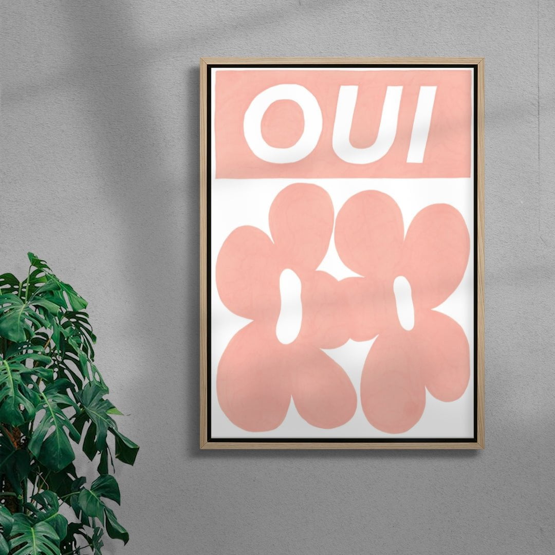 Oui contemporary canvas art print by Sara Cristina Moser - sold by DROOL