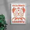 Always Happy contemporary wall art print by Eric Schwarz - sold by DROOL
