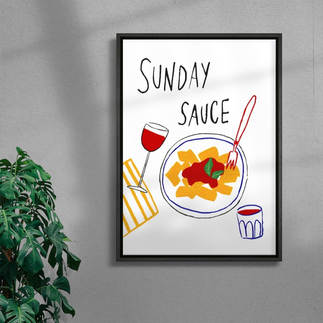 Sunday Sauce contemporary wall art print by DROOL Collective - sold by DROOL