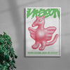 Pink Dwagon contemporary wall art print by River Cousin - sold by DROOL