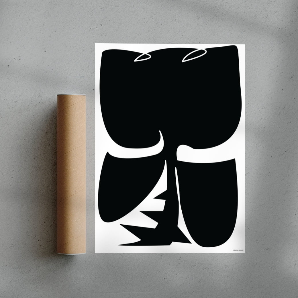 Black rose contemporary wall art print by Konrad Grafik - sold by DROOL