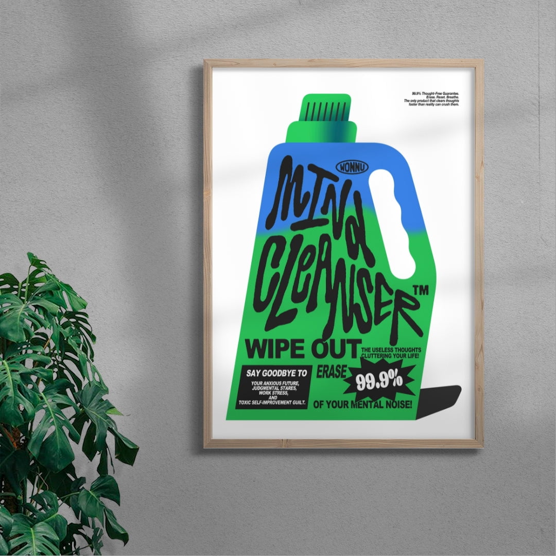 Mind Cleanser contemporary wall art print by Wonnu - sold by DROOL