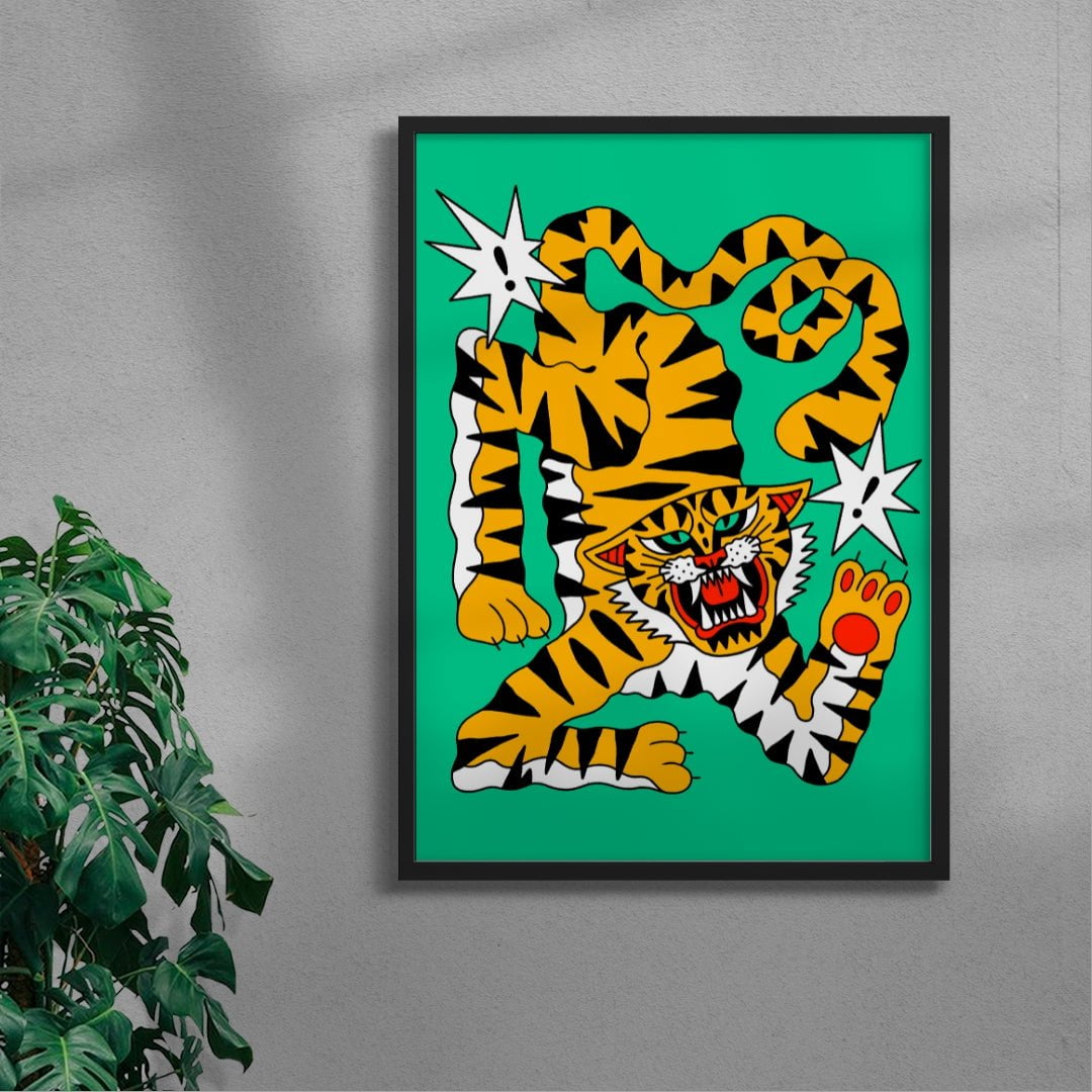 Big Cat contemporary wall art print by Jamie Muck - sold by DROOL