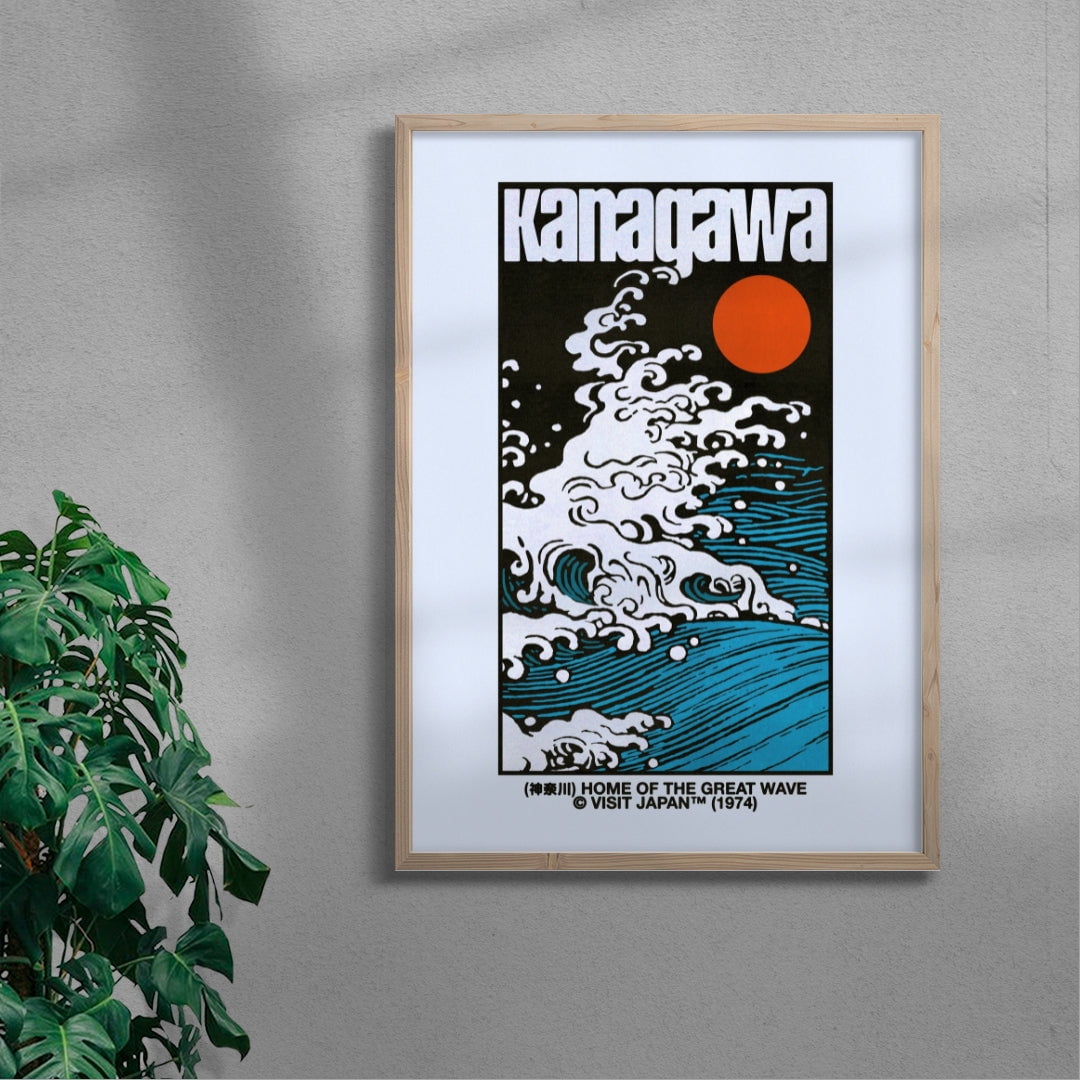 Kanagawa contemporary wall art print by Othman Zougam - sold by DROOL