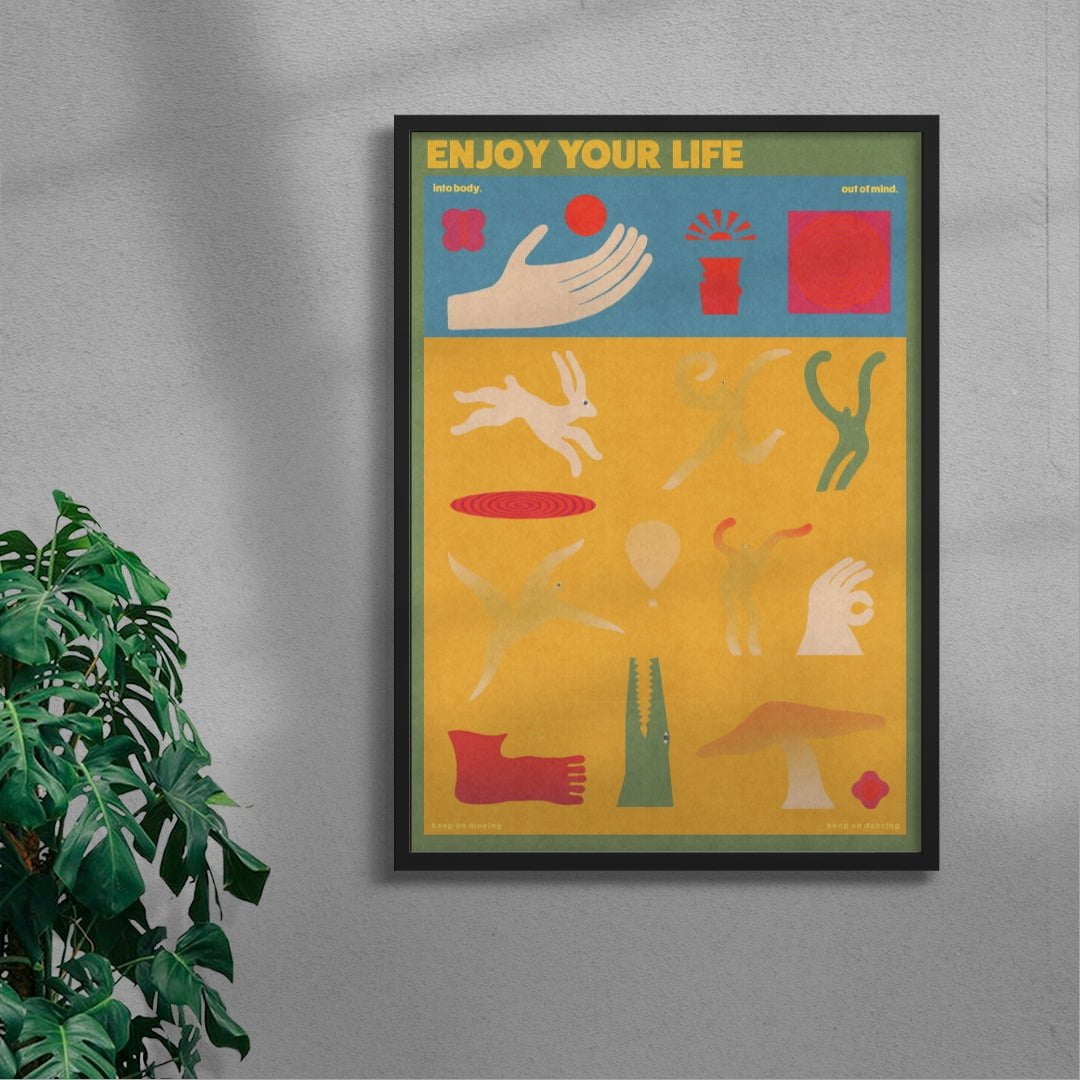 Enjoy Your Life 2 contemporary wall art print by Imo Sinclair - sold by DROOL