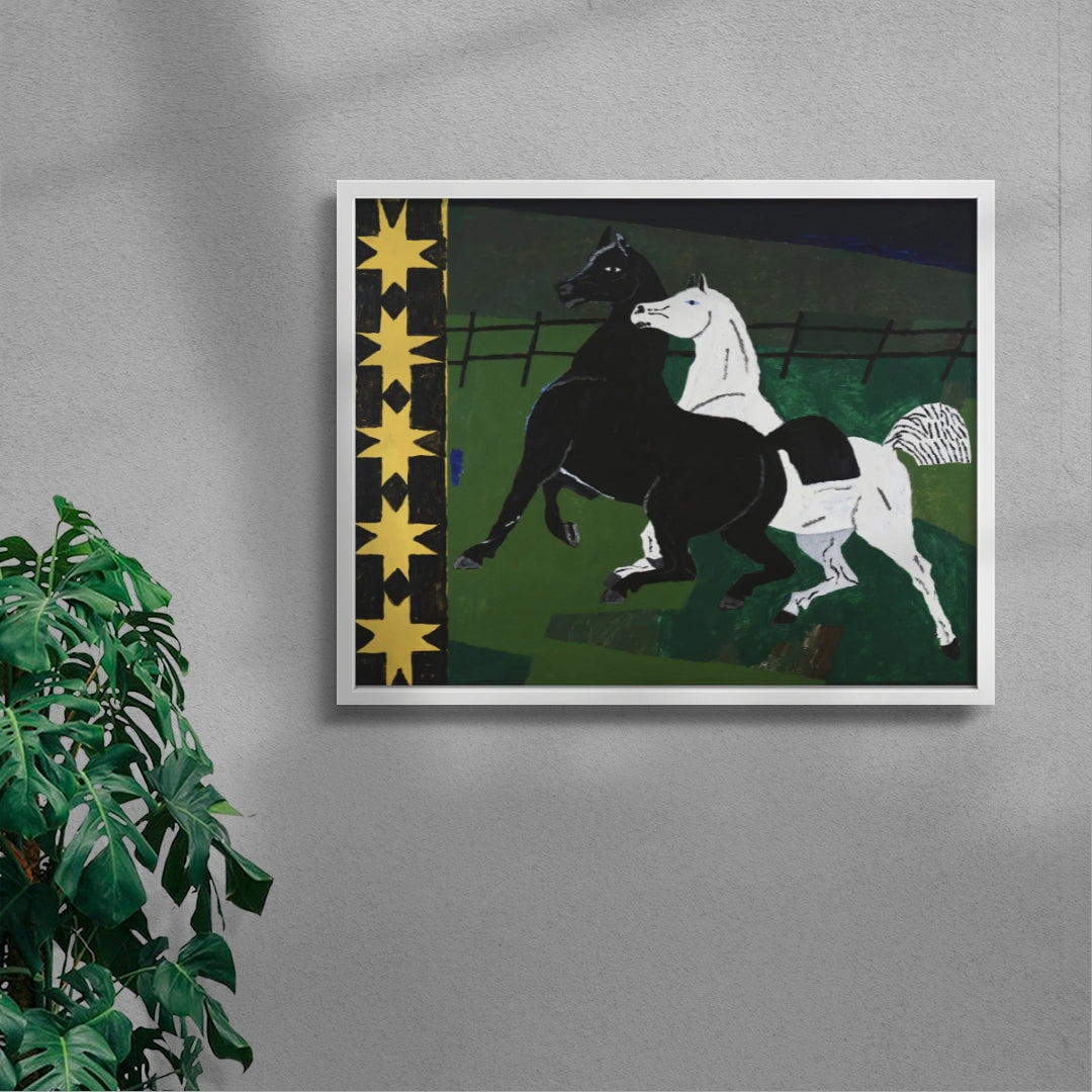Ponies contemporary wall art print by Colby Edwards - sold by DROOL