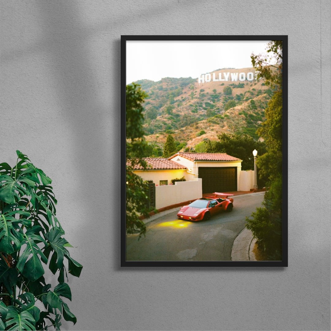 Countach in Hollywood contemporary wall art print by Chazzydawg - sold by DROOL