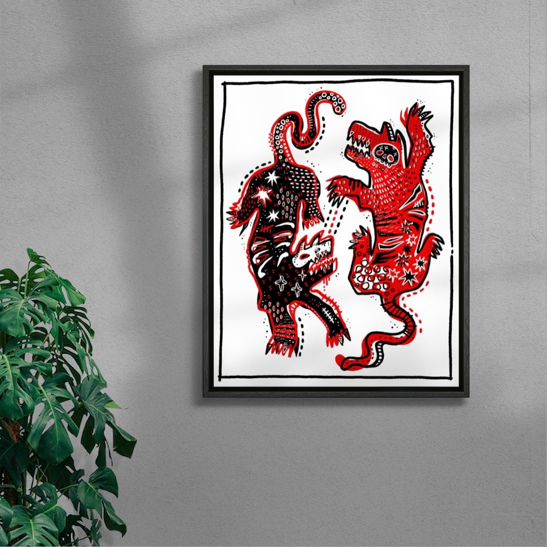 Tiger Mums contemporary wall art print by Kwonny - sold by DROOL