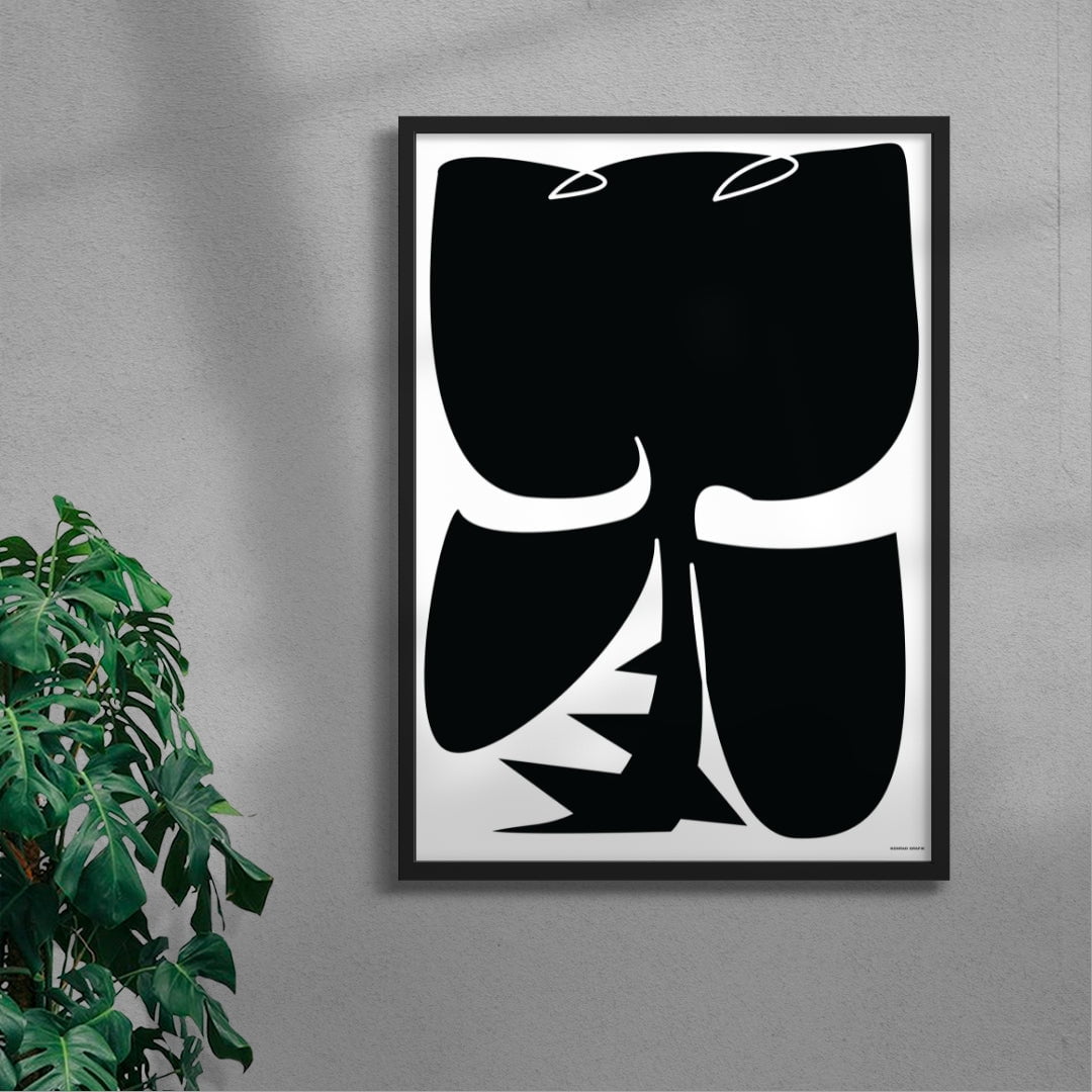 Black rose contemporary wall art print by Konrad Grafik - sold by DROOL
