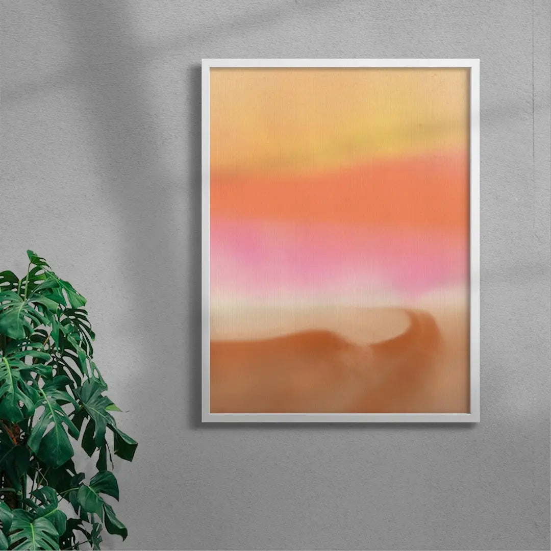 Dreamy abstract landscape in pastel and neon colors
