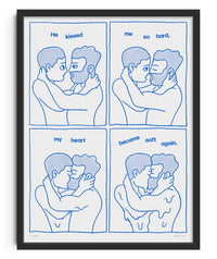 Thumbnail for Kiss Me Harder contemporary wall art print by Eric Schwarz - sold by DROOL