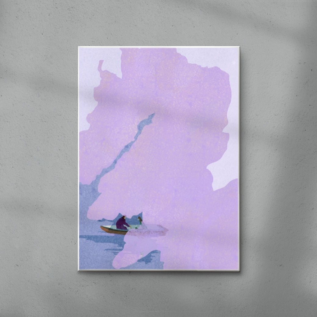 Wisteria contemporary wall art print by Lily Kong - sold by DROOL