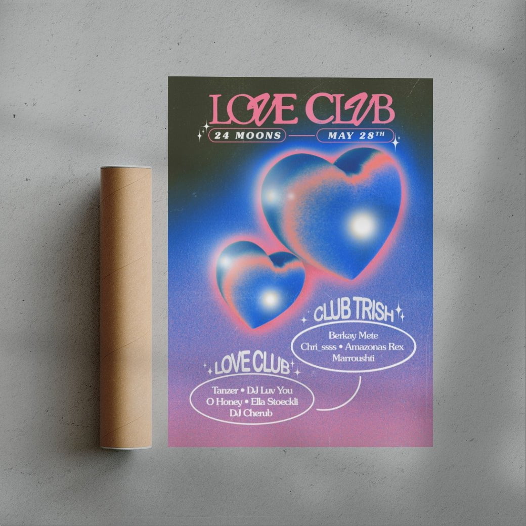 Love Club at 24 Moons contemporary wall art print by Rowena Lloyd - sold by DROOL