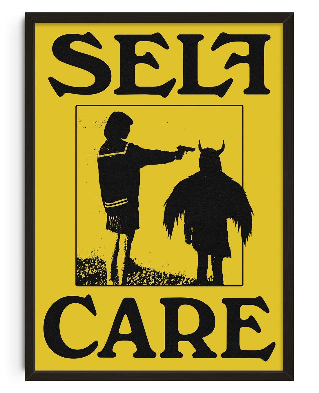 Self Care (Yellow) contemporary wall art print by Utsav Verma - sold by DROOL