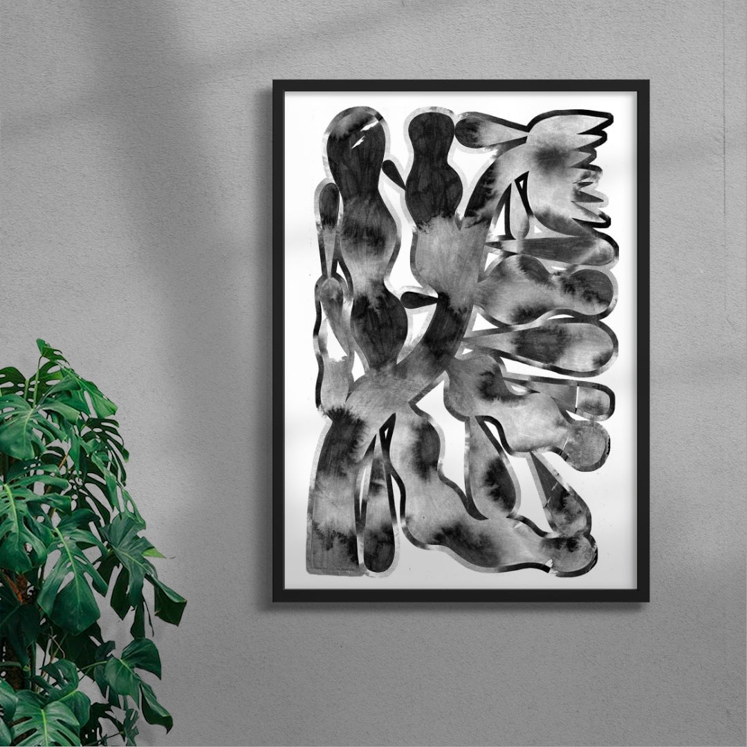 The drops and the Flower contemporary wall art print by Célestin Krier - sold by DROOL