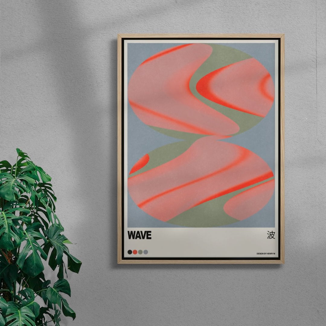 Wave contemporary wall art print by Henry M. - sold by DROOL