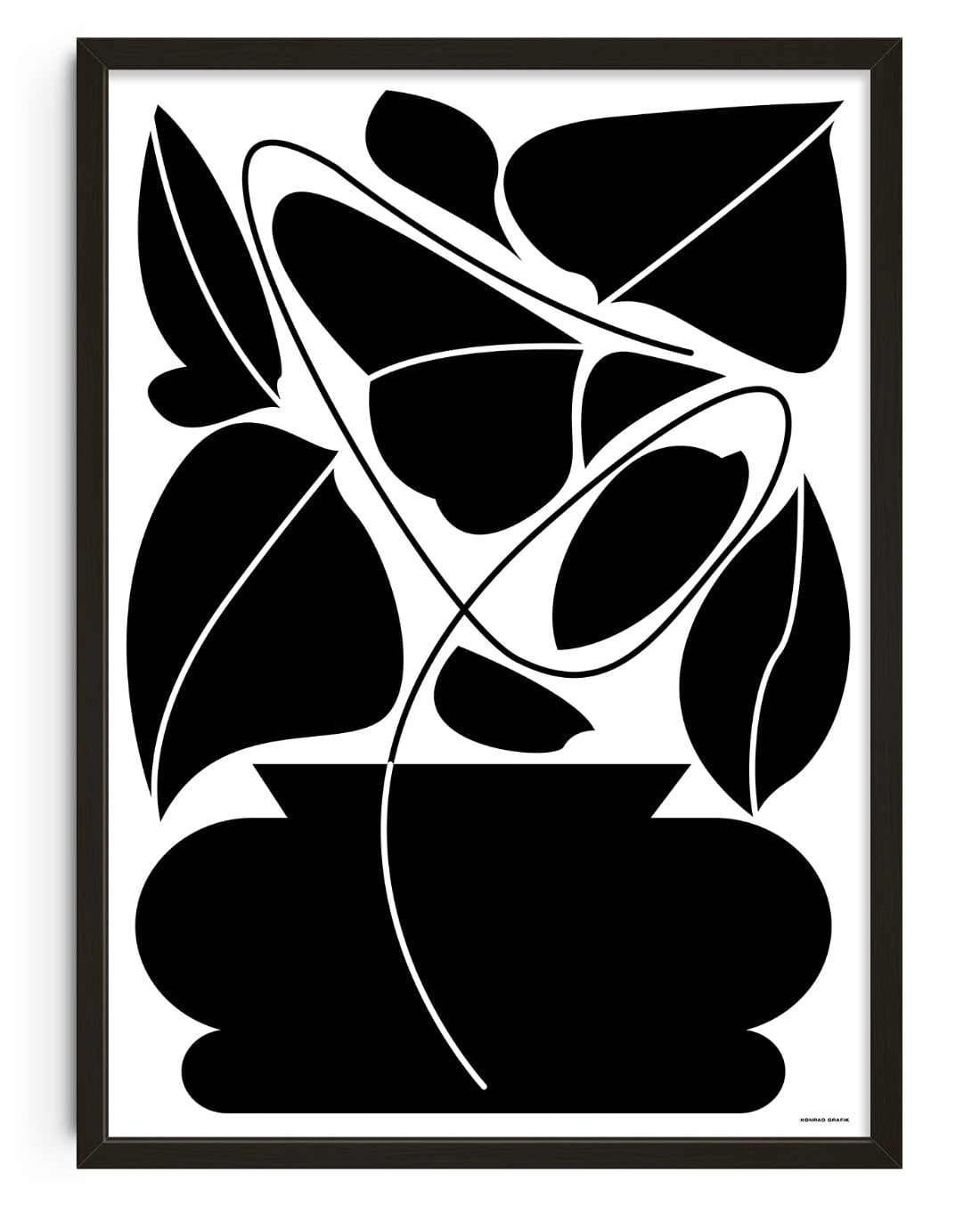 Potted plant contemporary wall art print by Konrad Grafik - sold by DROOL