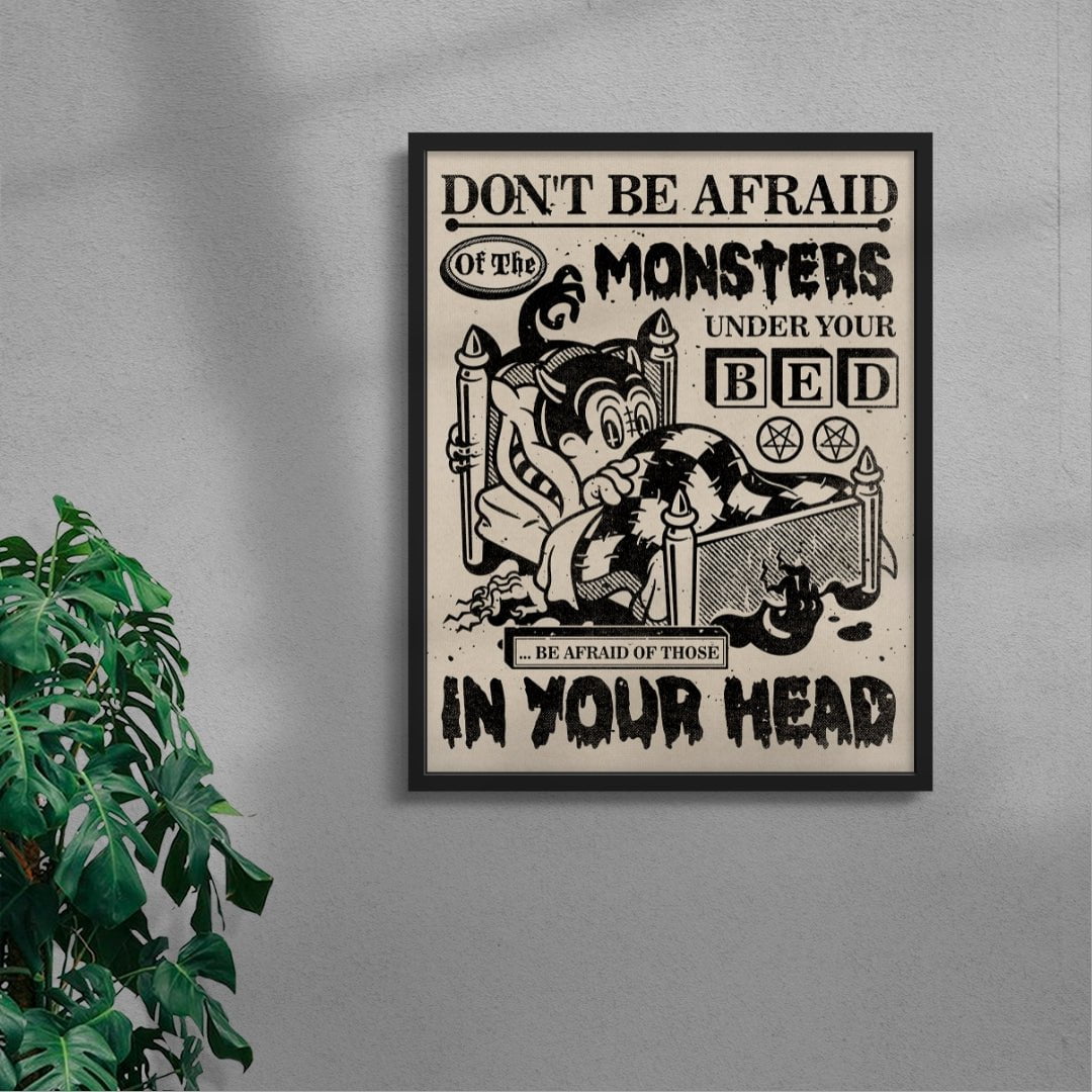 Monsters In Your Head contemporary wall art print by Laserblazt - sold by DROOL