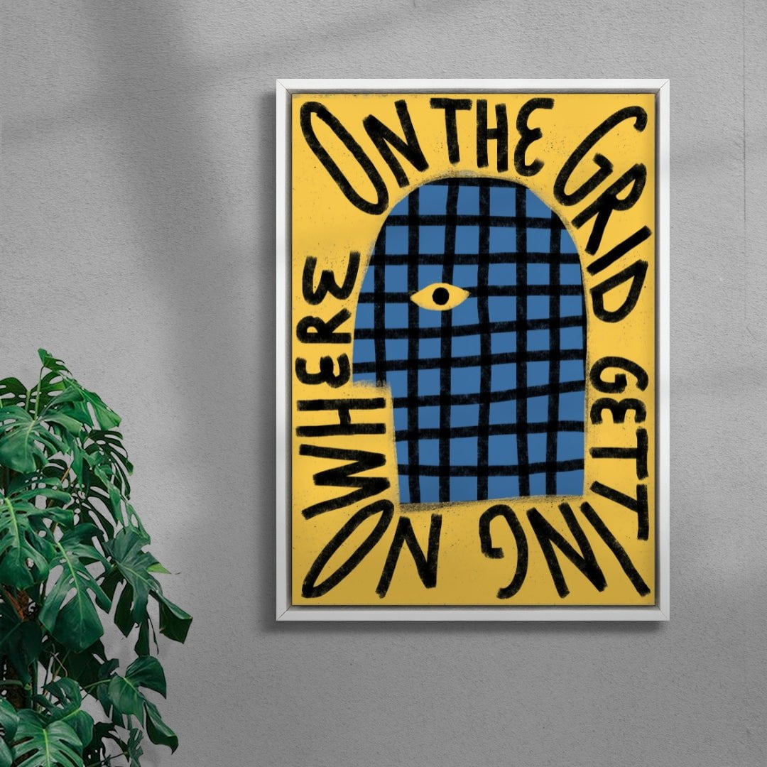 On The Grid Getting Nowhere contemporary wall art print by Carilla Karahan - sold by DROOL