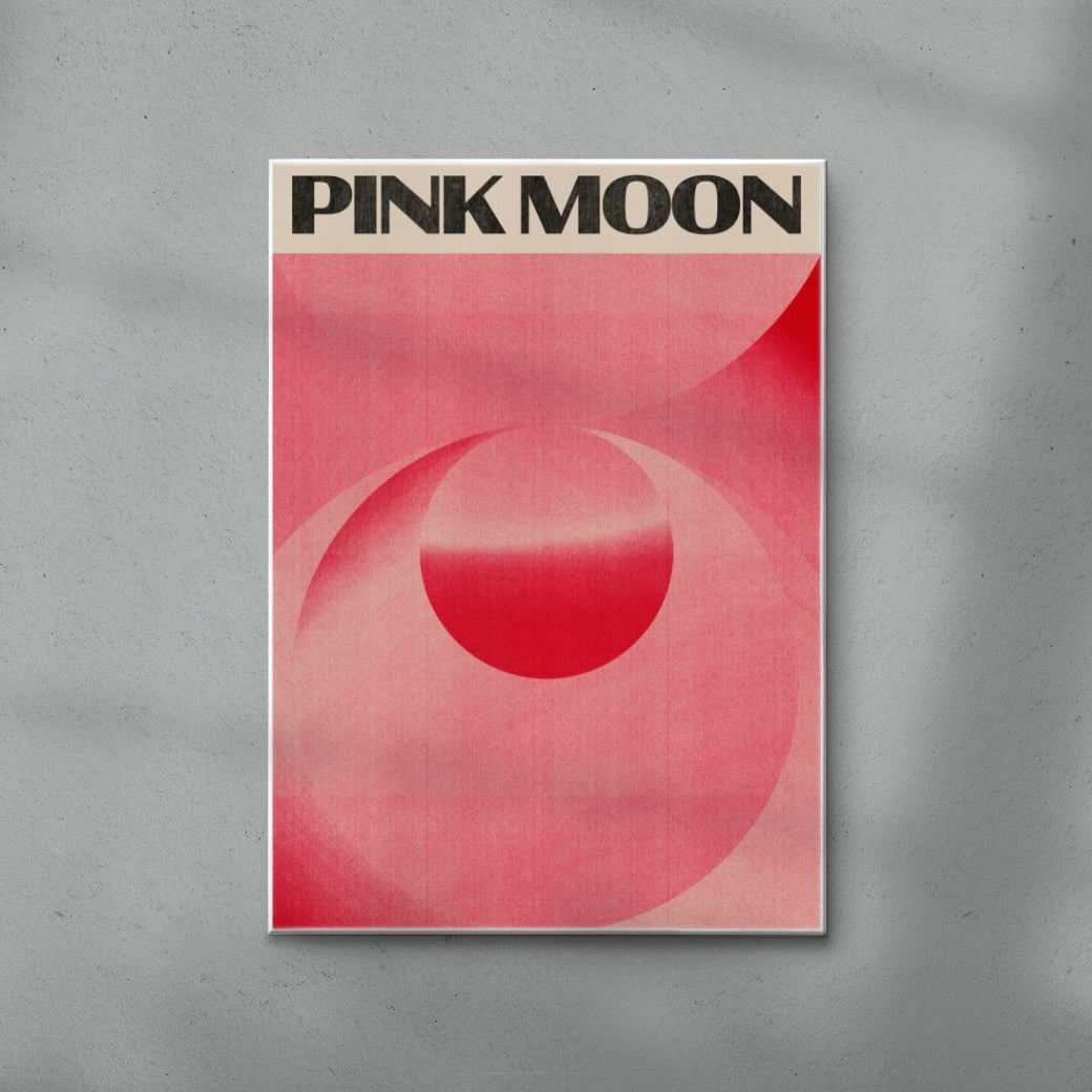Pink Moon contemporary wall art print by Henry M. - sold by DROOL