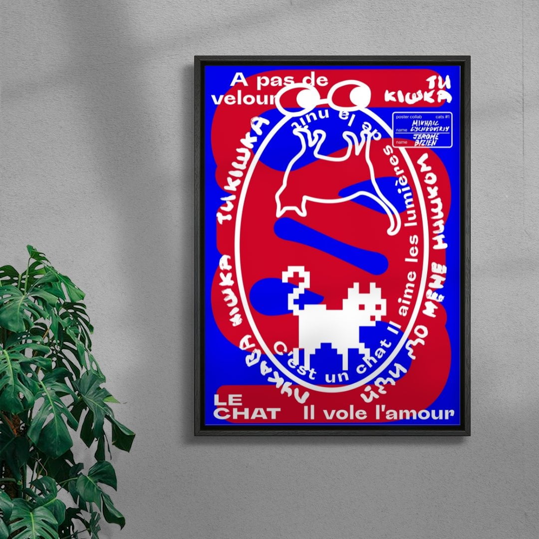Cats contemporary wall art print by Mikhail Lychkovskiy - sold by DROOL