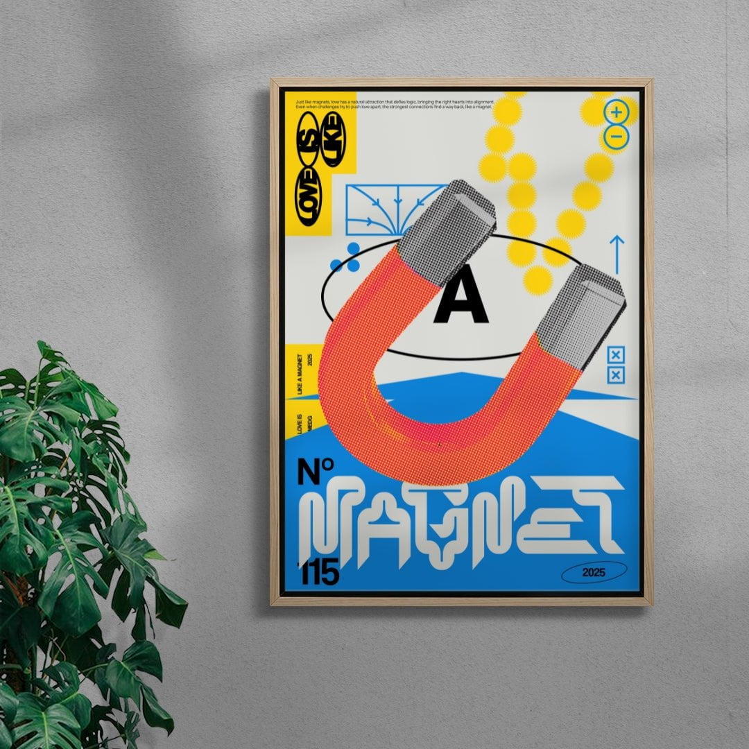 Love Is Like A Magnet contemporary wall art print by MEDG - sold by DROOL