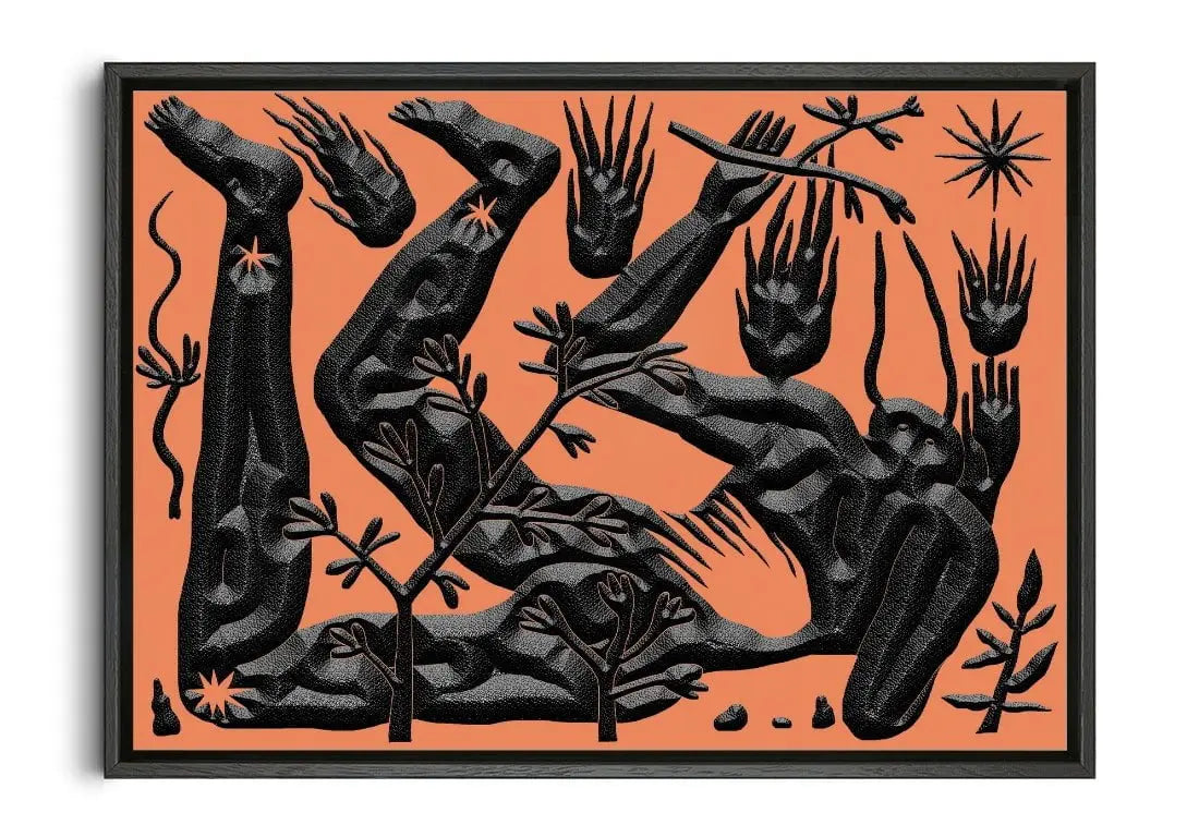 Faune and Falling Stars contemporary canvas art print by Célestin Krier - sold by DROOL