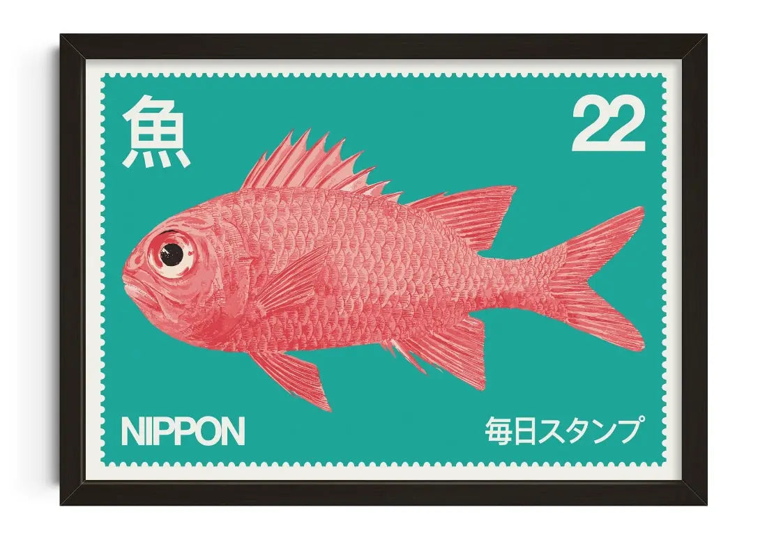 Pink Fish contemporary art print by George Kempster - sold by DROOL