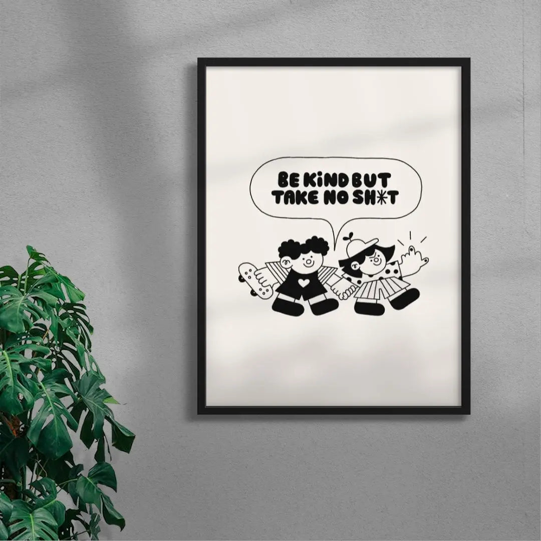 Be Kind contemporary wall art print by Bianca Beneduci Assad - sold by DROOL