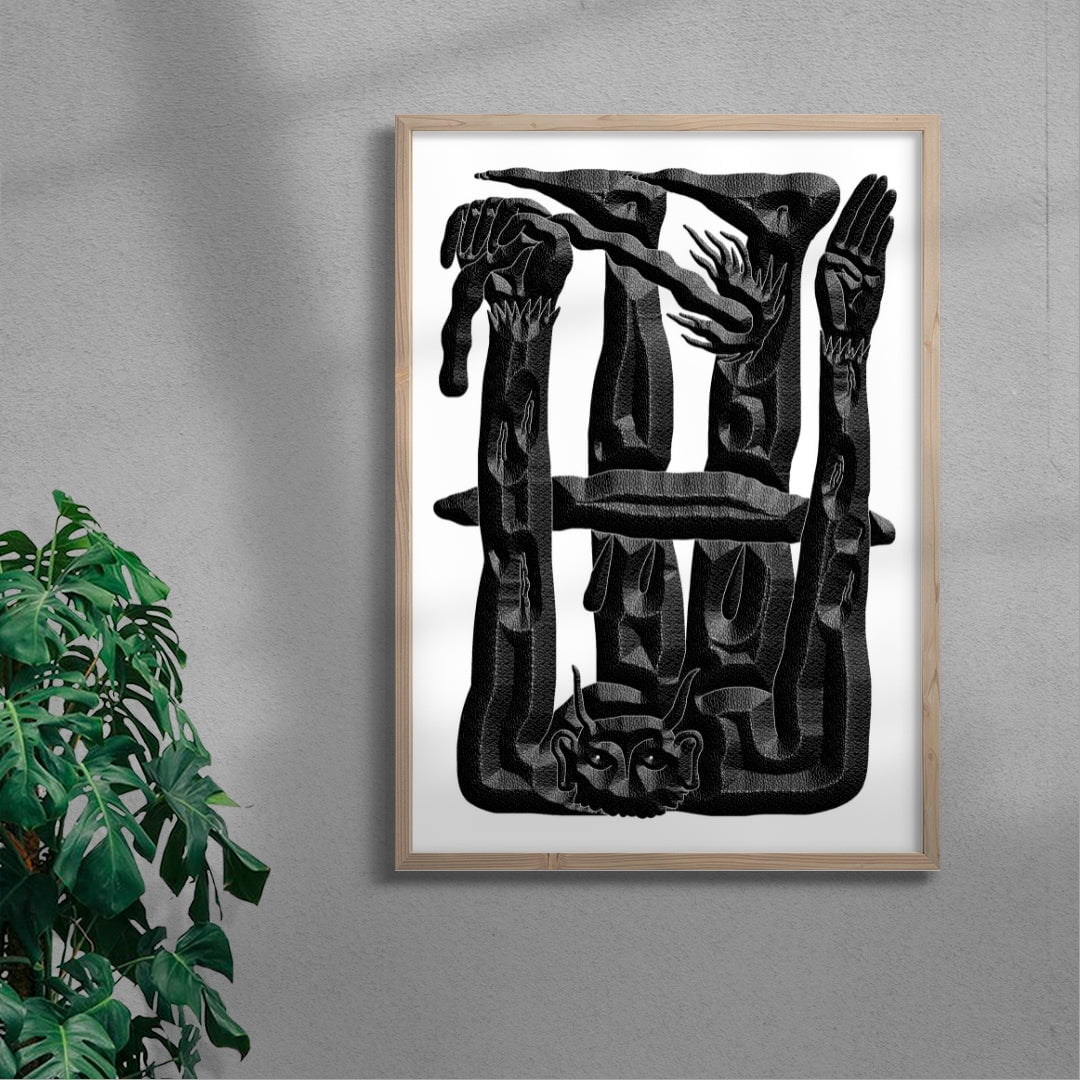 The Faune and the Cloud contemporary wall art print by Célestin Krier - sold by DROOL