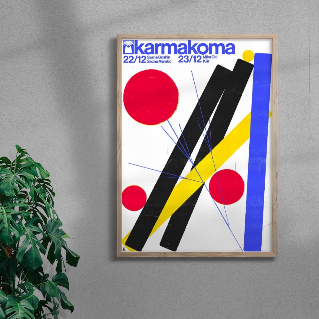 Karmakoma OKI/GRI contemporary wall art print by Floating Bstrd - sold by DROOL