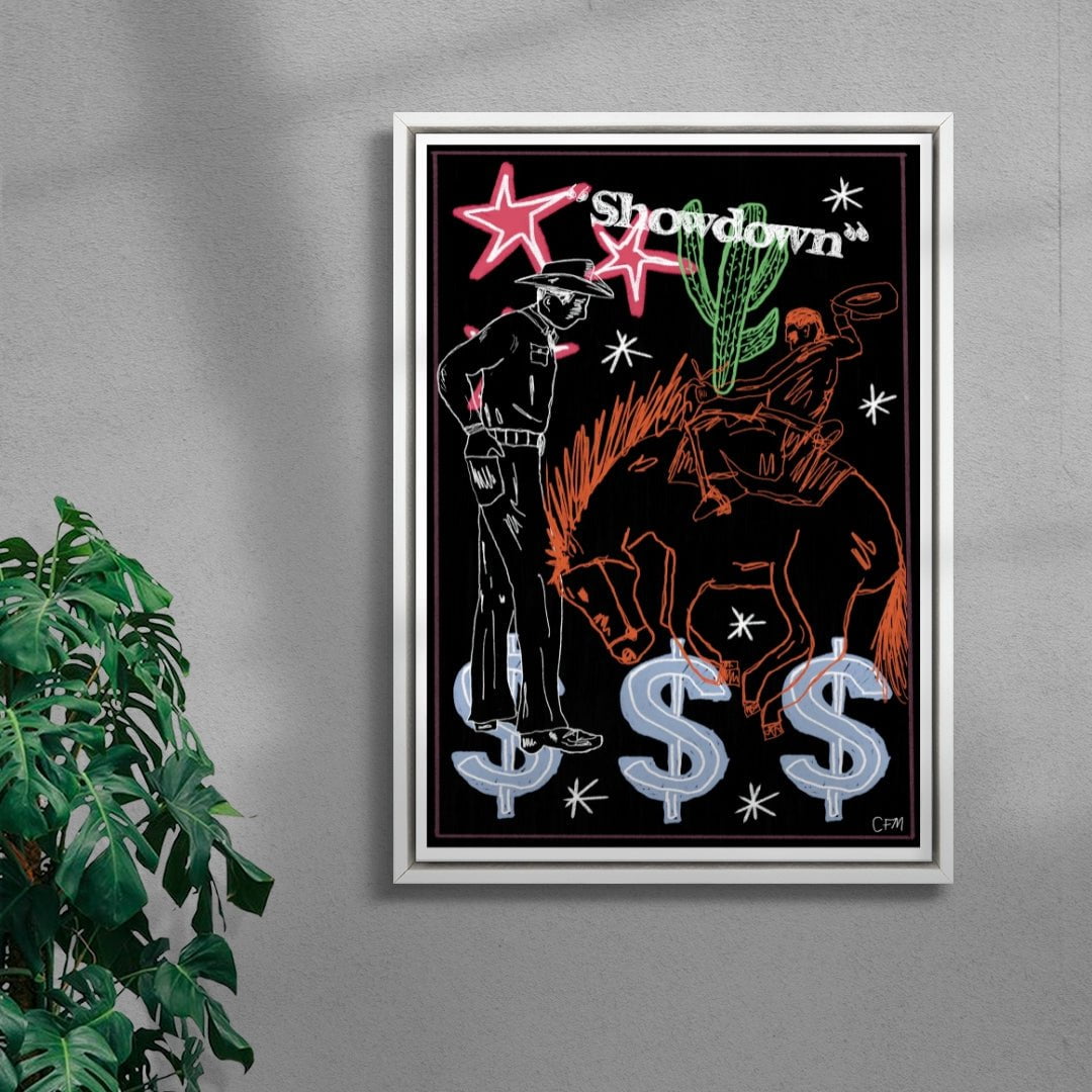Showdown contemporary wall art print by Caitlin Flood-Molyneux - sold by DROOL
