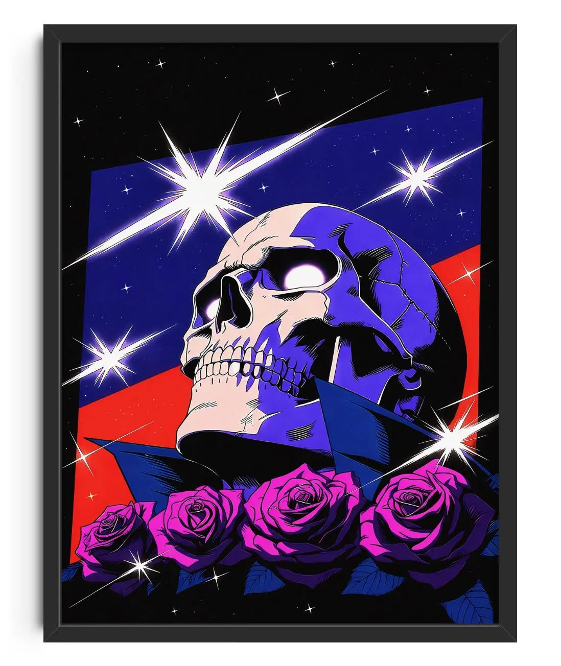 Skull with Roses contemporary art print by MelancholyMachinations - sold by DROOL