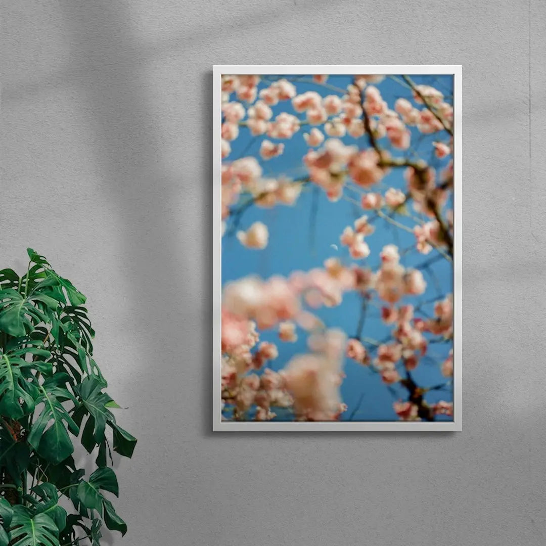 Cherrry Blossom contemporary wall art print by Kelsey Gallagher - sold by DROOL