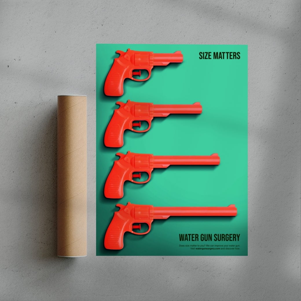Size Matters contemporary wall art print by Mario Carpe - sold by DROOL