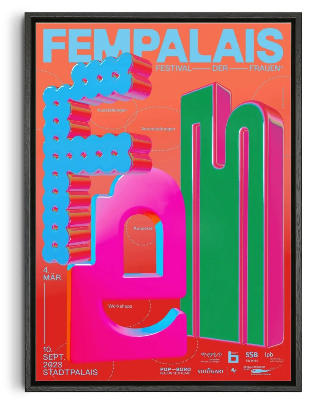 FemPalais - Festival of Women contemporary wall art print by Malena Kronschnabl - sold by DROOL