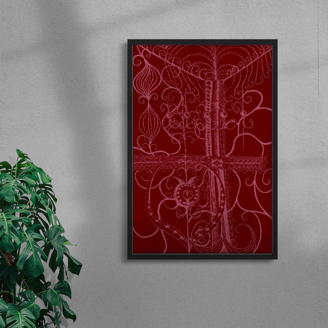 Rojo contemporary wall art print by Naia Escribano - sold by DROOL