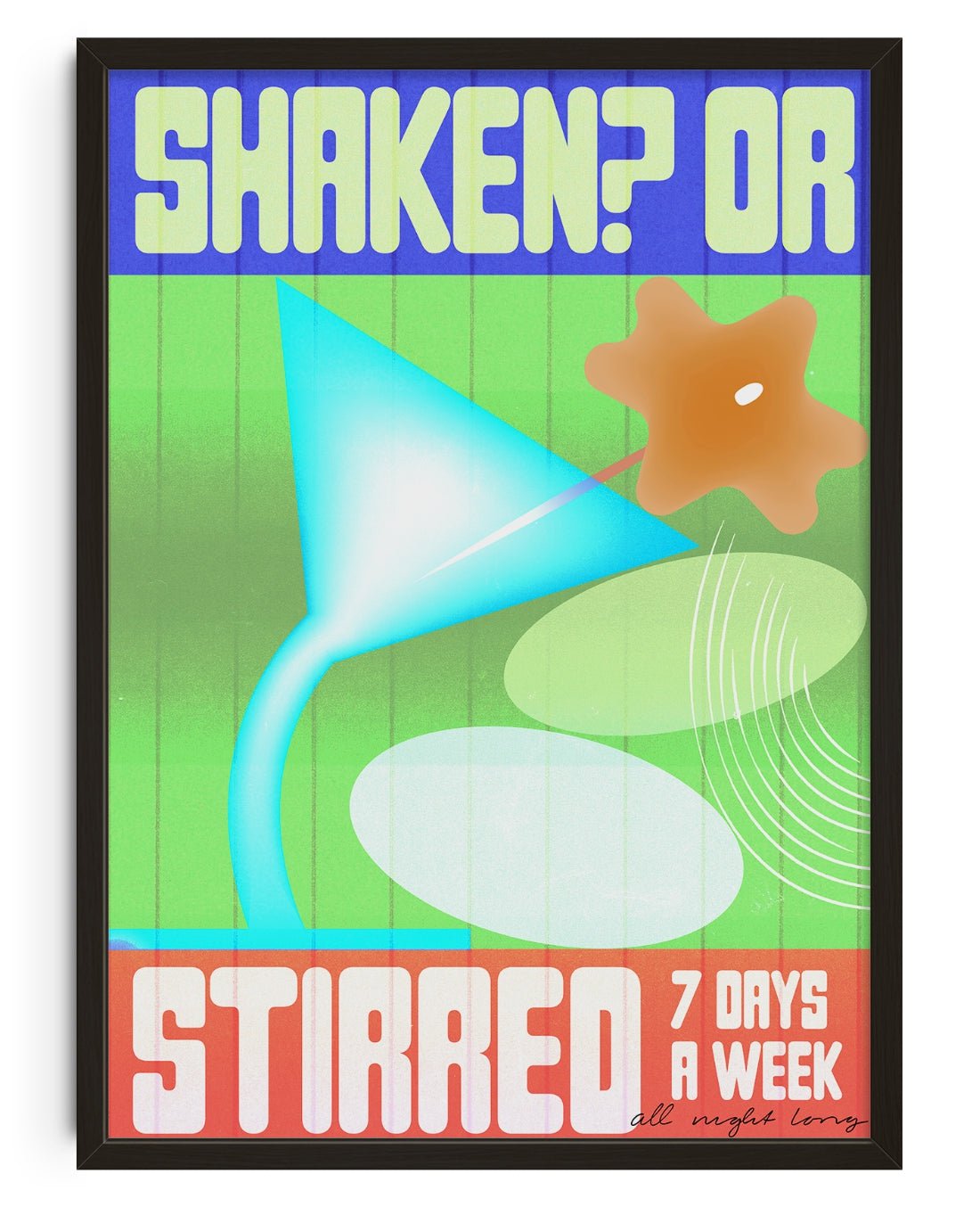 Shaken or Stirred contemporary wall art print by Ciara Wade - sold by DROOL