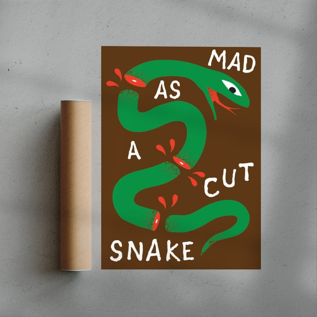MAD AS A CUT SNAKE contemporary wall art print by Max Blackmore - sold by DROOL