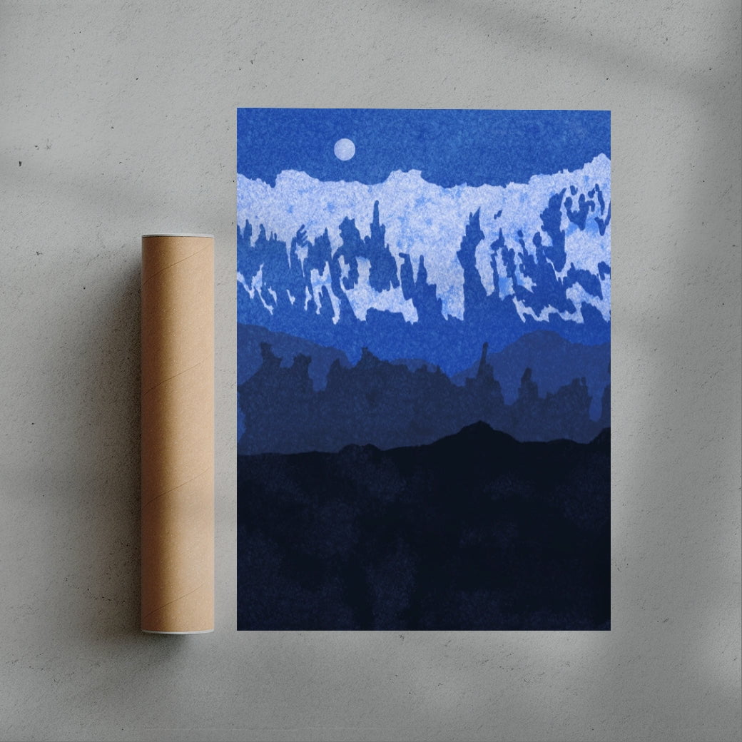 Fagurhólsm (triptych 2) contemporary wall art print by Lily Kong - sold by DROOL