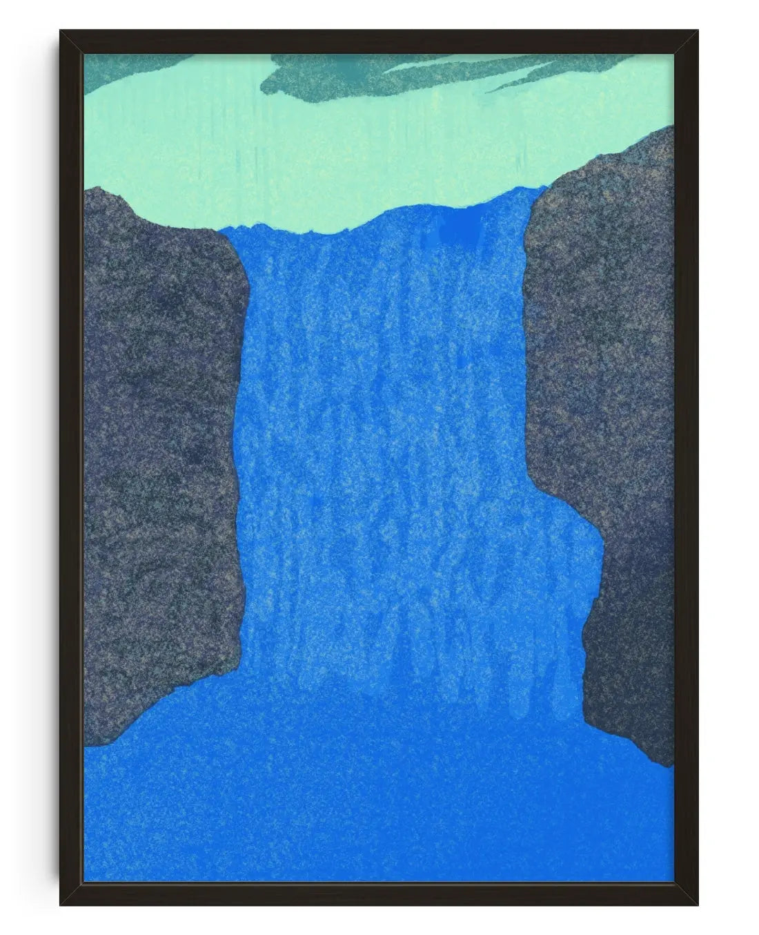 Skógafoss contemporary art print by Lily Kong - sold by DROOL