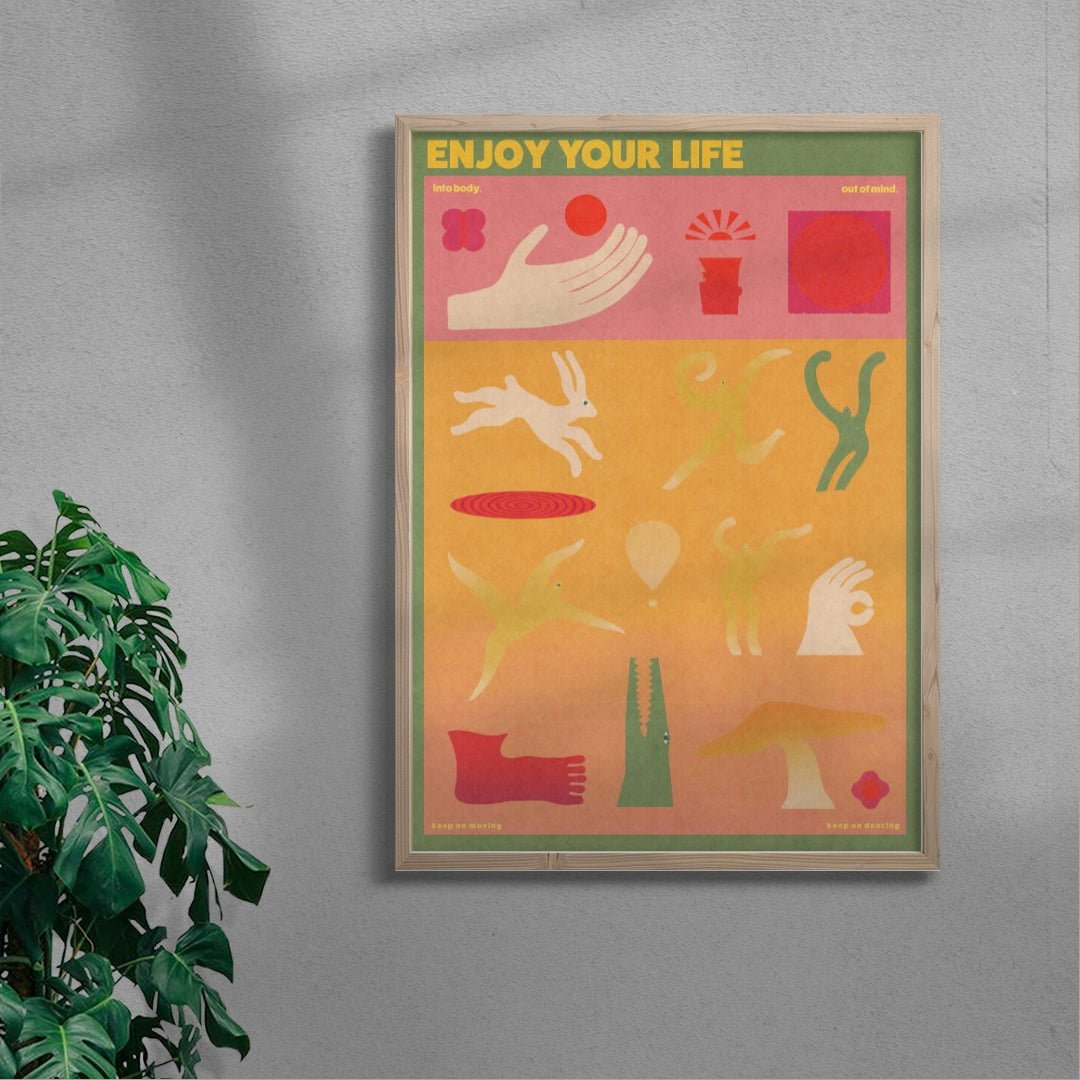 Enjoy Your Life contemporary wall art print by Imo Sinclair - sold by DROOL