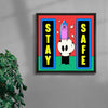 Stay Safe contemporary wall art print by Ovcharka - sold by DROOL
