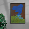 Blue Volcano contemporary wall art print by Lily Kong - sold by DROOL